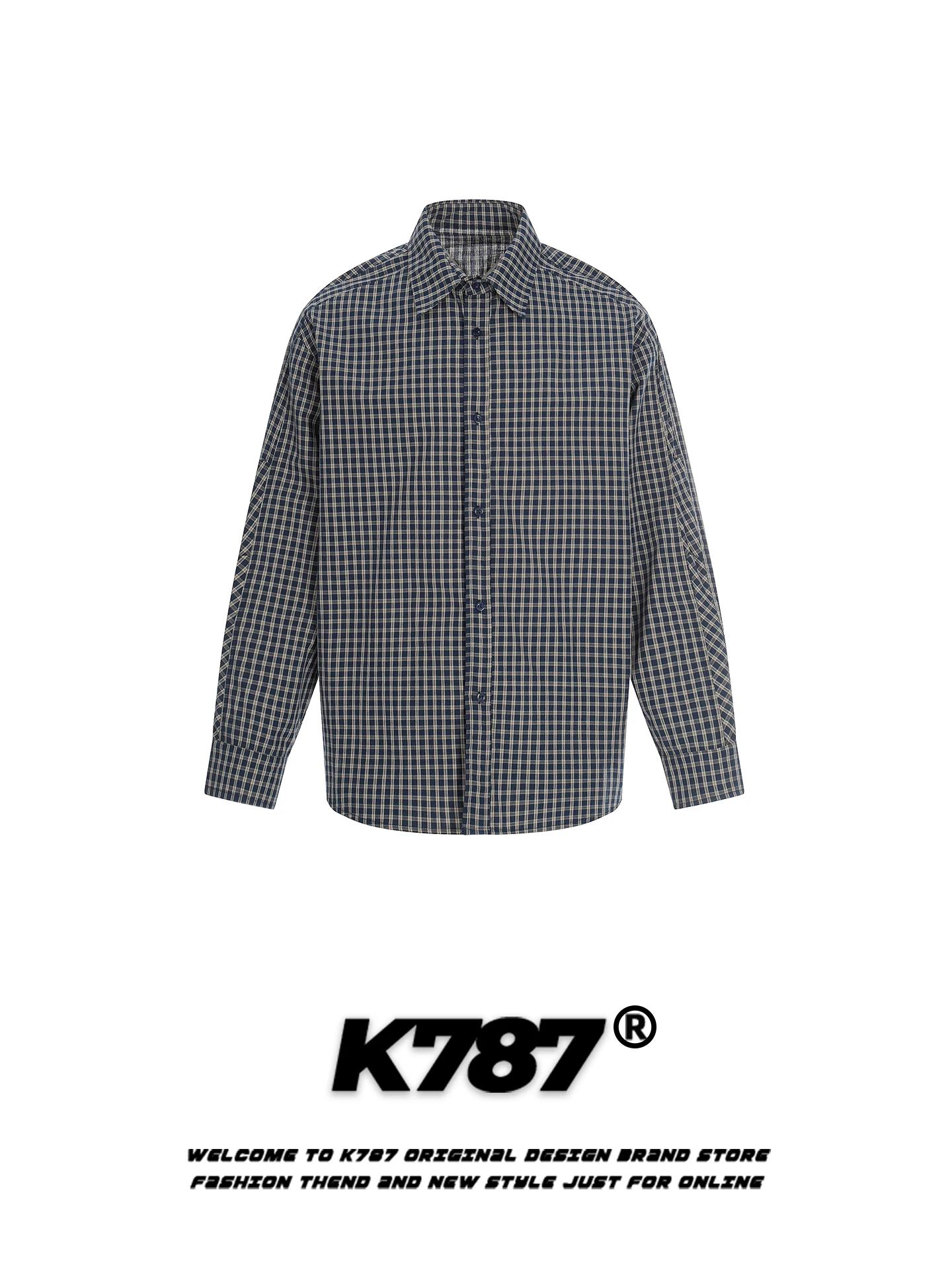 

K787 American Retro Plaid Long Sleeve Shirt Loose Casual Unisex Spring 2026 Youth Fashion Couple Shirt Trendy Button up