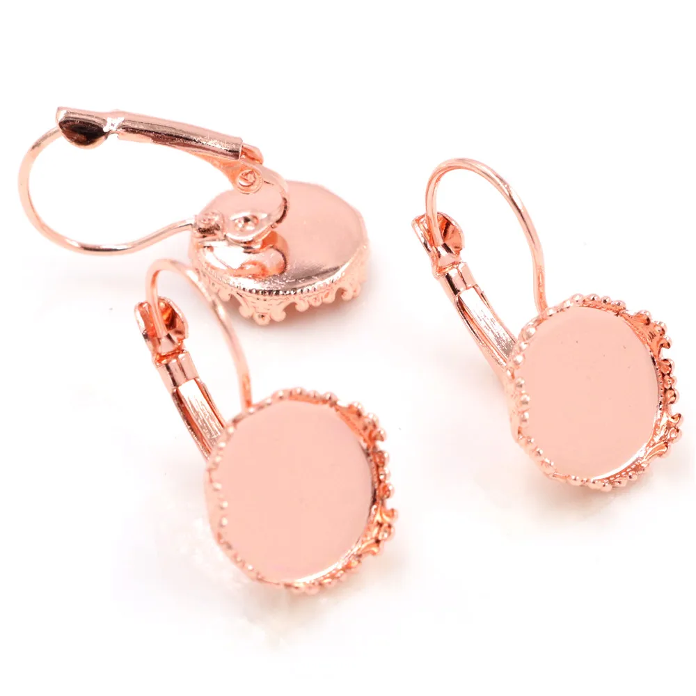 12mm 10 sztuk 7 kolory Plated korona styl kolczyki ćwieki, kolczyki puste/Base,Fit 12mm szklane Cabochons, przyciski — zdjęcie 4