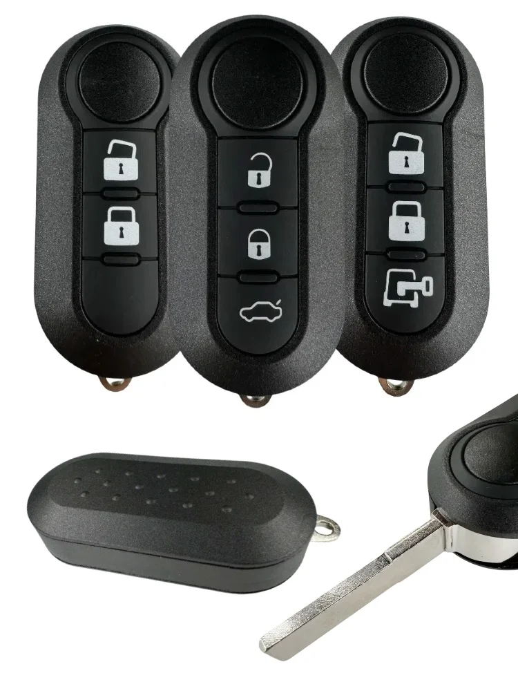 Bonne qualité pour Fiat 500 Panda Punto Bravo 3 boutons clé de voiture télécommande coque boîtier blanc boîtier Fob sans clé lame SIP22