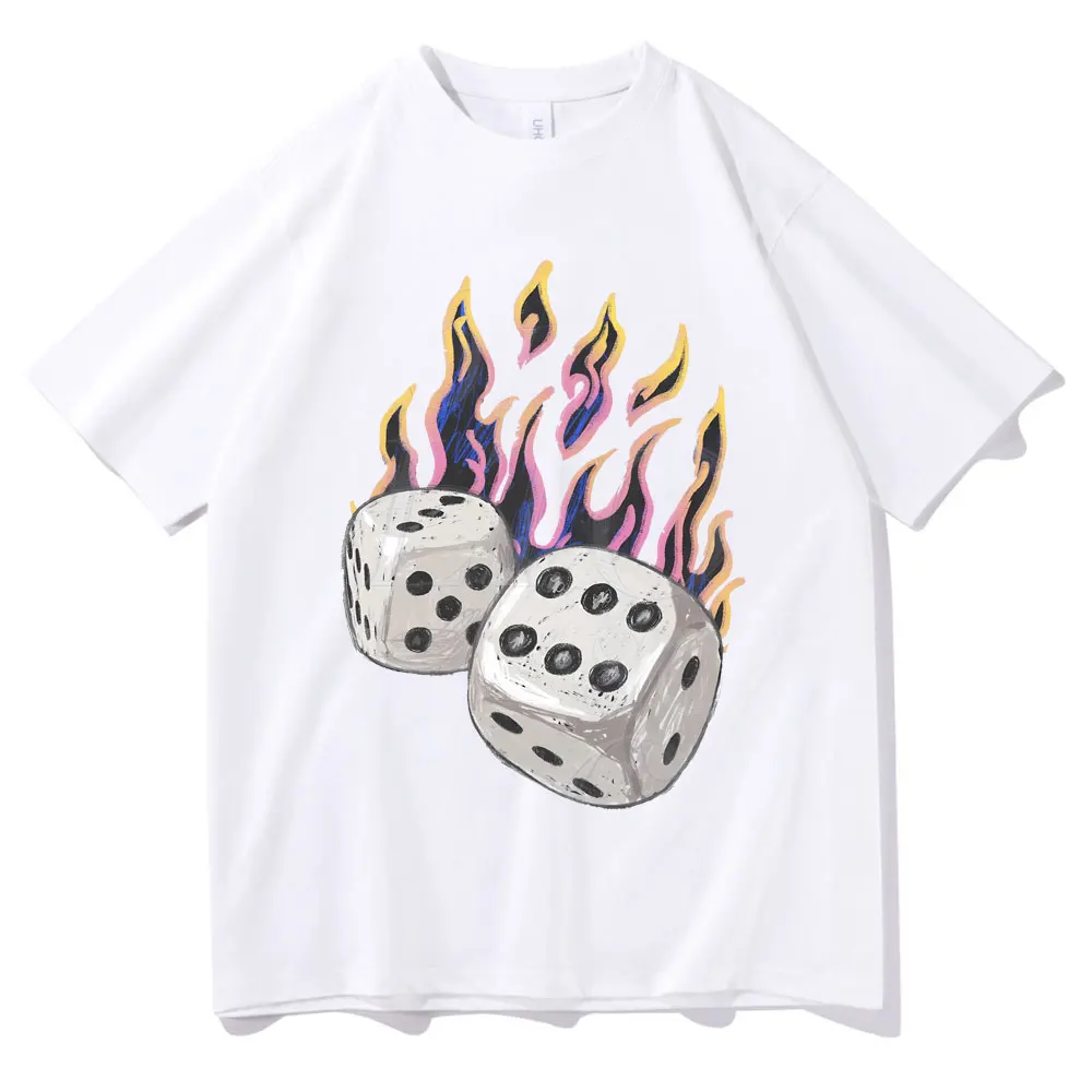 

Dice Graphic T-shirt Retro 80s Poker T Shirts Male Casual Oversized Tshirt Men Women Hip Hop Casual Funny Meme Short Sleeve Tees