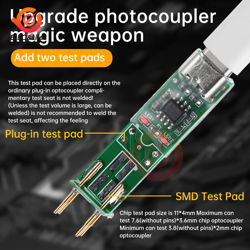 V3.0 4.0 5.0 6.0 4 Pin Optocoupler Tester Online Testing Tool Optocoupler Test Board Electronic Repair Type-c/Micro-b Interface