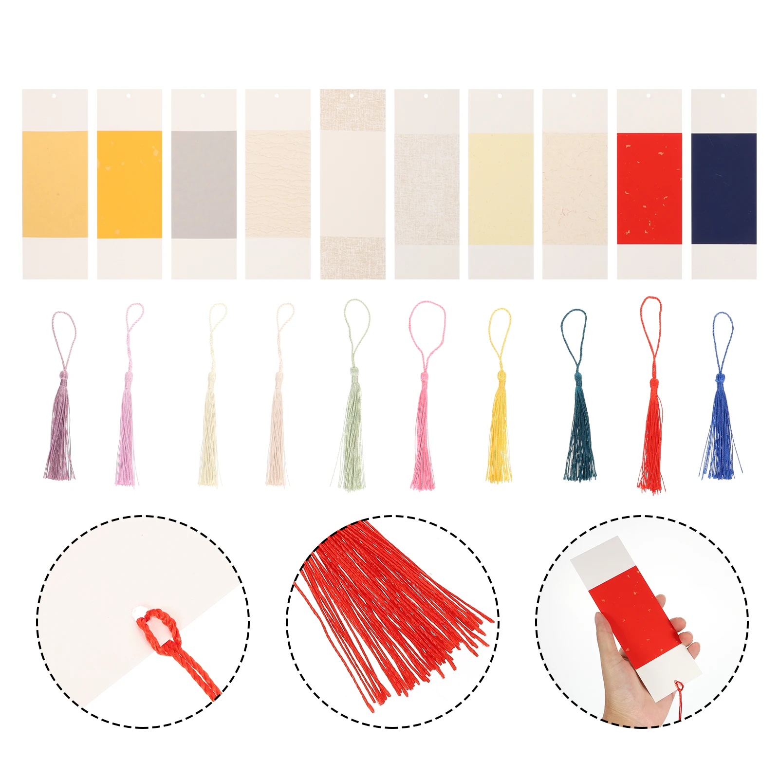 

Creative Batik Packs Diy Bookmarks Paper Delicate Bookmarks DIY Blank Tassels Hanging Student Supplies Arts Crafts