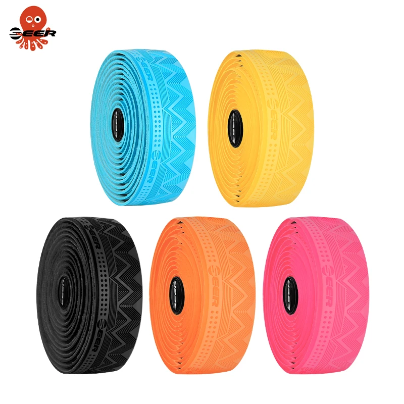 SEER Road Bike Tapes Speed Racing Bicycle Bar Tape Handlebar Wrapper Anti-Slip Shock Absorbing EVA Breathable for Gravel Bike