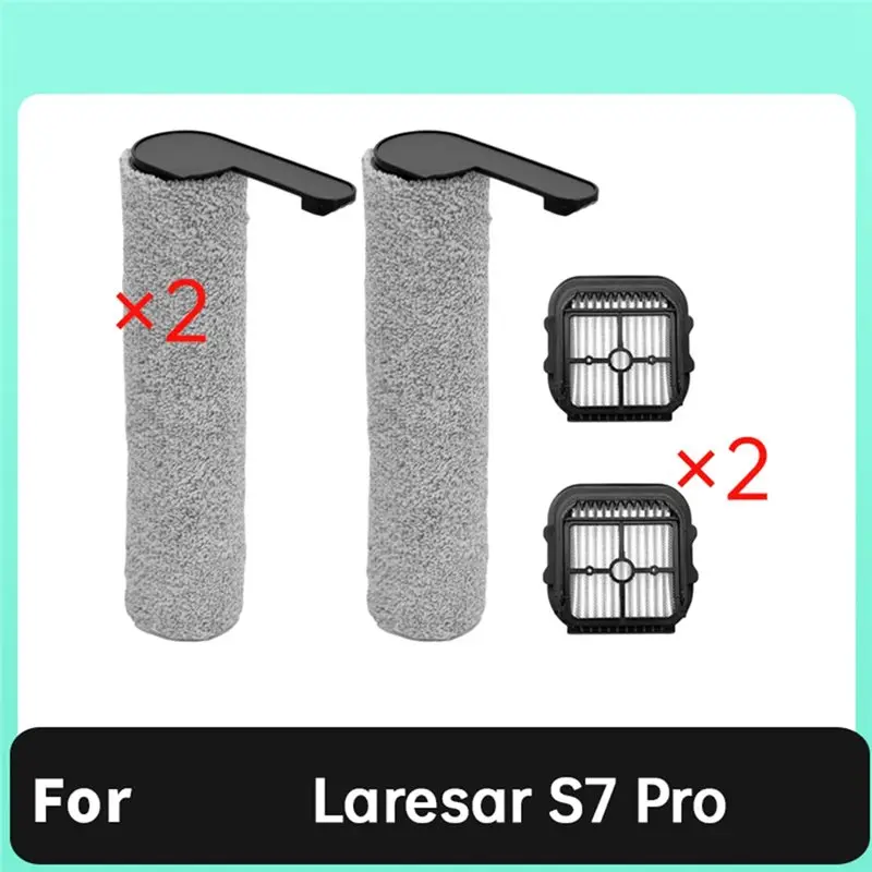 B80B Replacement Roller Brush & Filter Kit for Laresar S7 Pro Cordless Vacuum Cleaner - 2 Pack