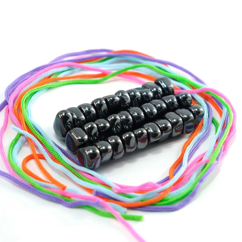 15pcs/30pcs Colorful Rope Sets Magnet Polished Irregular Black Lodestone Functional Magnetic Block Relieve Stress Fridge Magnets
