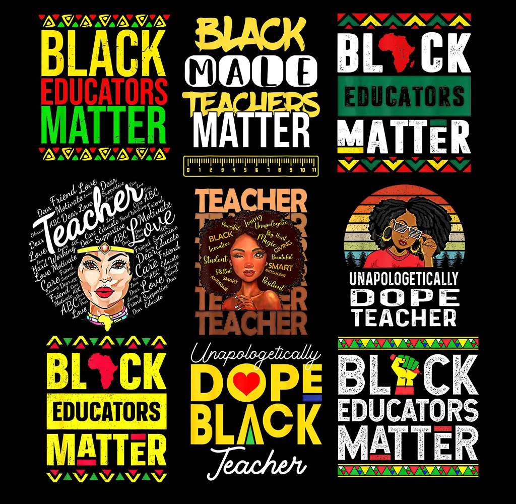 Black History Mega Iron Patches For Clothing Black Teacher Heat Transfer Afro Woman Teacher Matter Stickers Diy Appliques