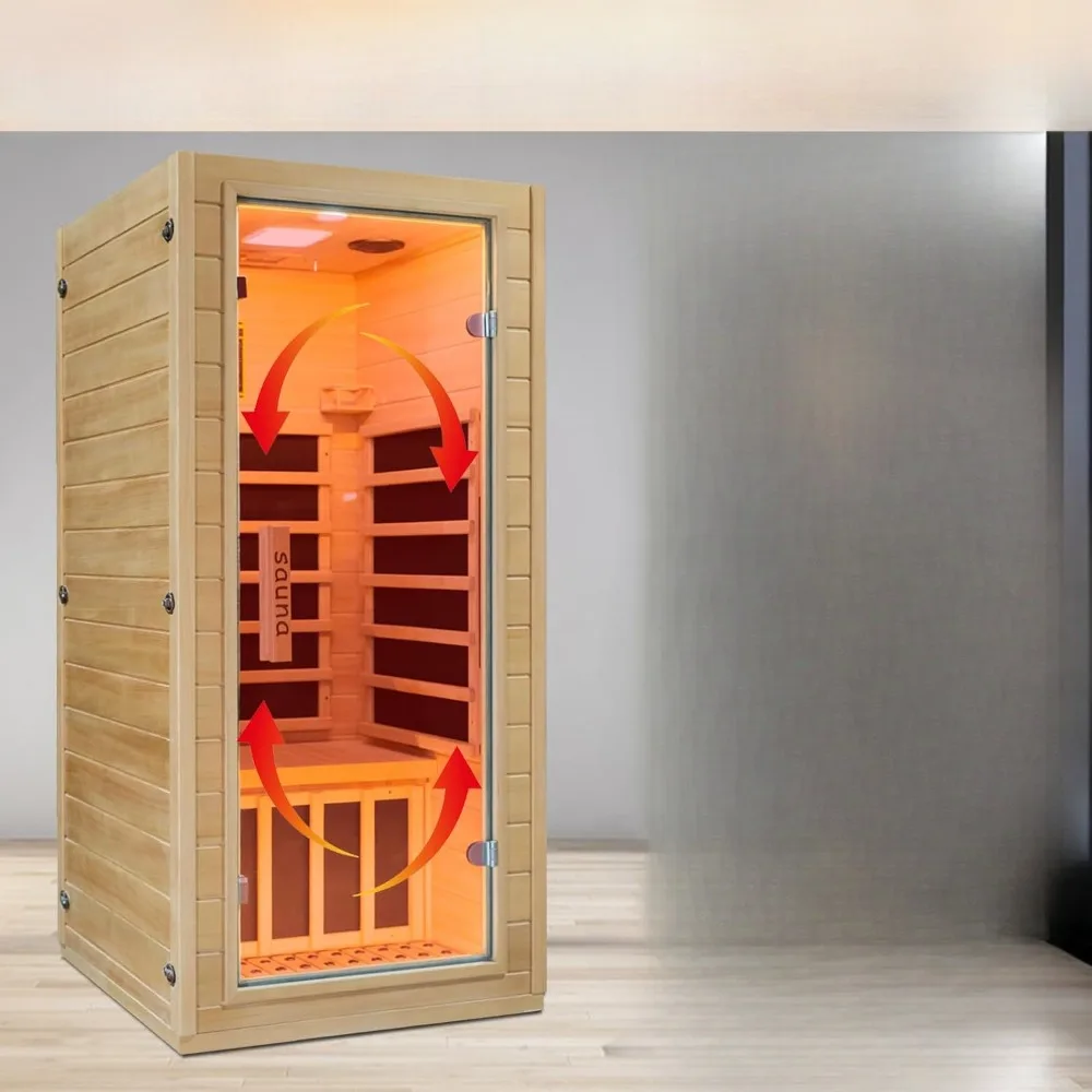 

Saunas) Indoor Far-infrared Sauna Room, Low Electromagnetic Field 5 Heating Plates 1400W Infrared Therapy Personal Sauna