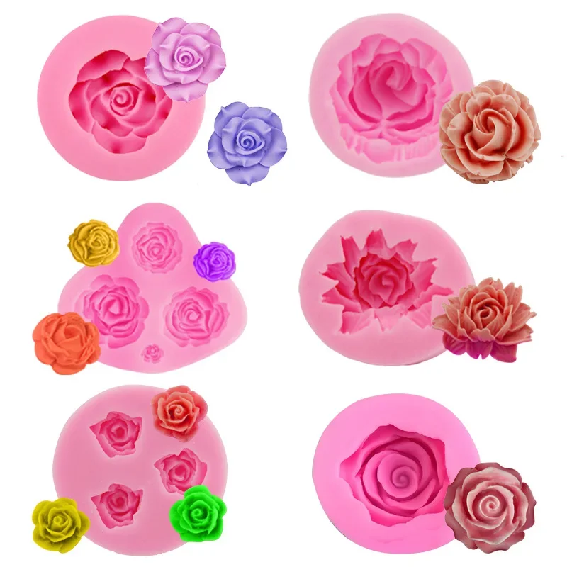 

Bloom Rose Siliconen Cakevorm 3D Bloem Fondant Mold Cupcake Jelly Snoep Chocolade Decoratie Bakken Tool Mallen Cake Mold Tool