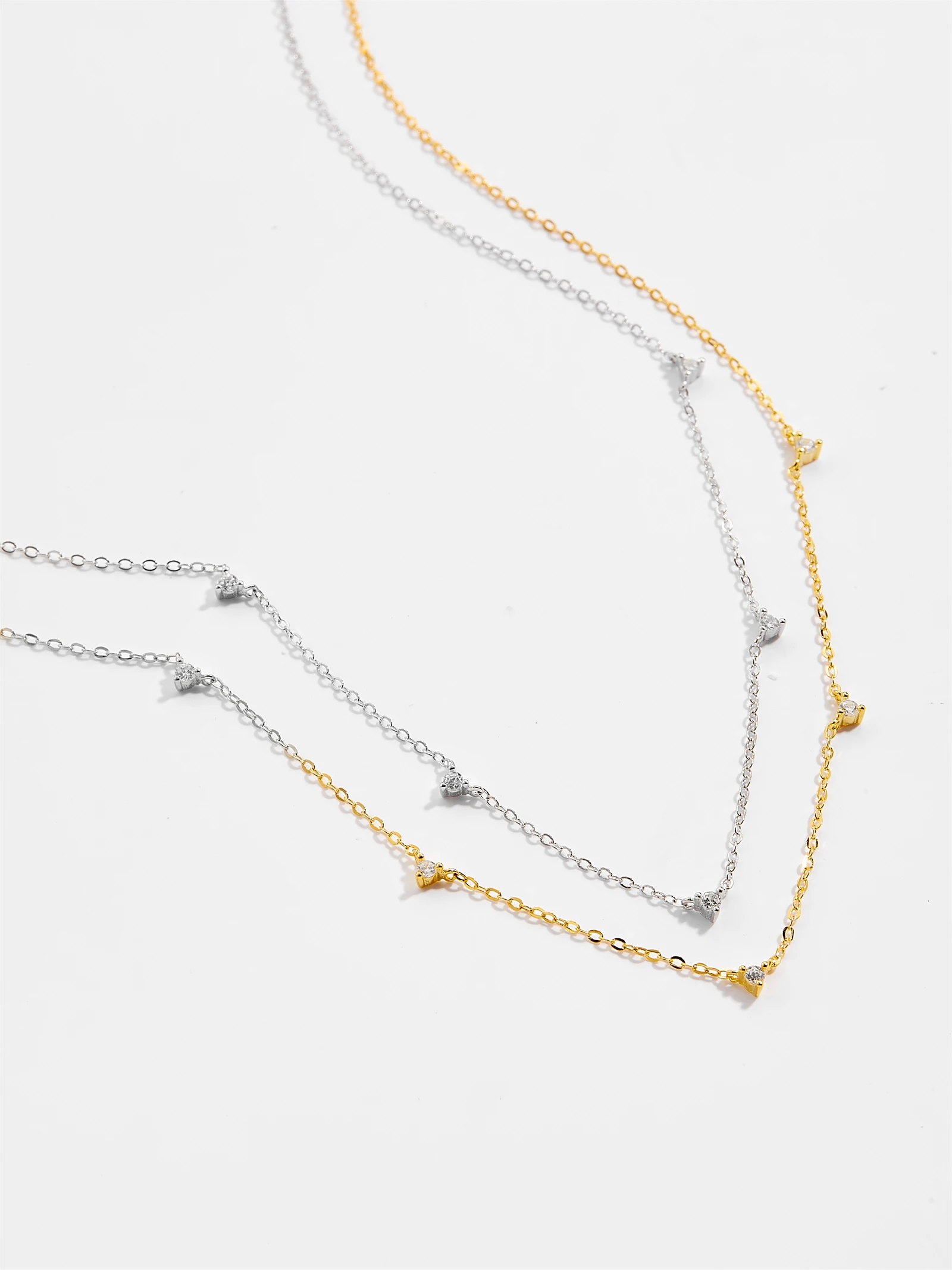 DPLAOPA 925 Sterling Silver Dainty Zircon CZ Charm Chocker Chain Women Necklace Women Wedding Crystal Jewels Party Crystal