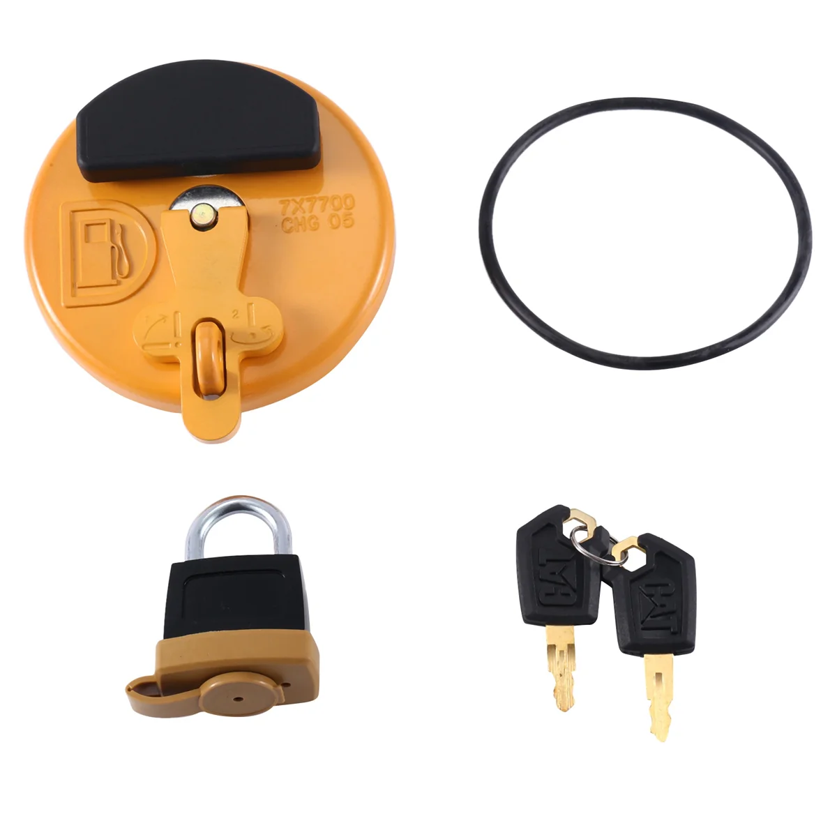 Locking Fuel Tank Cap with Padlock 7X7700 for Caterpillar CAT Dozer Excavator D6R D5C 311D 312D 320C 320D 321D 323D