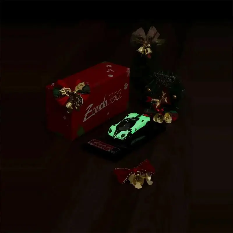 HKM 1:64 Pagani Zonda with Openable Back Cover Christmas Luminous Version, Alloy Car Model