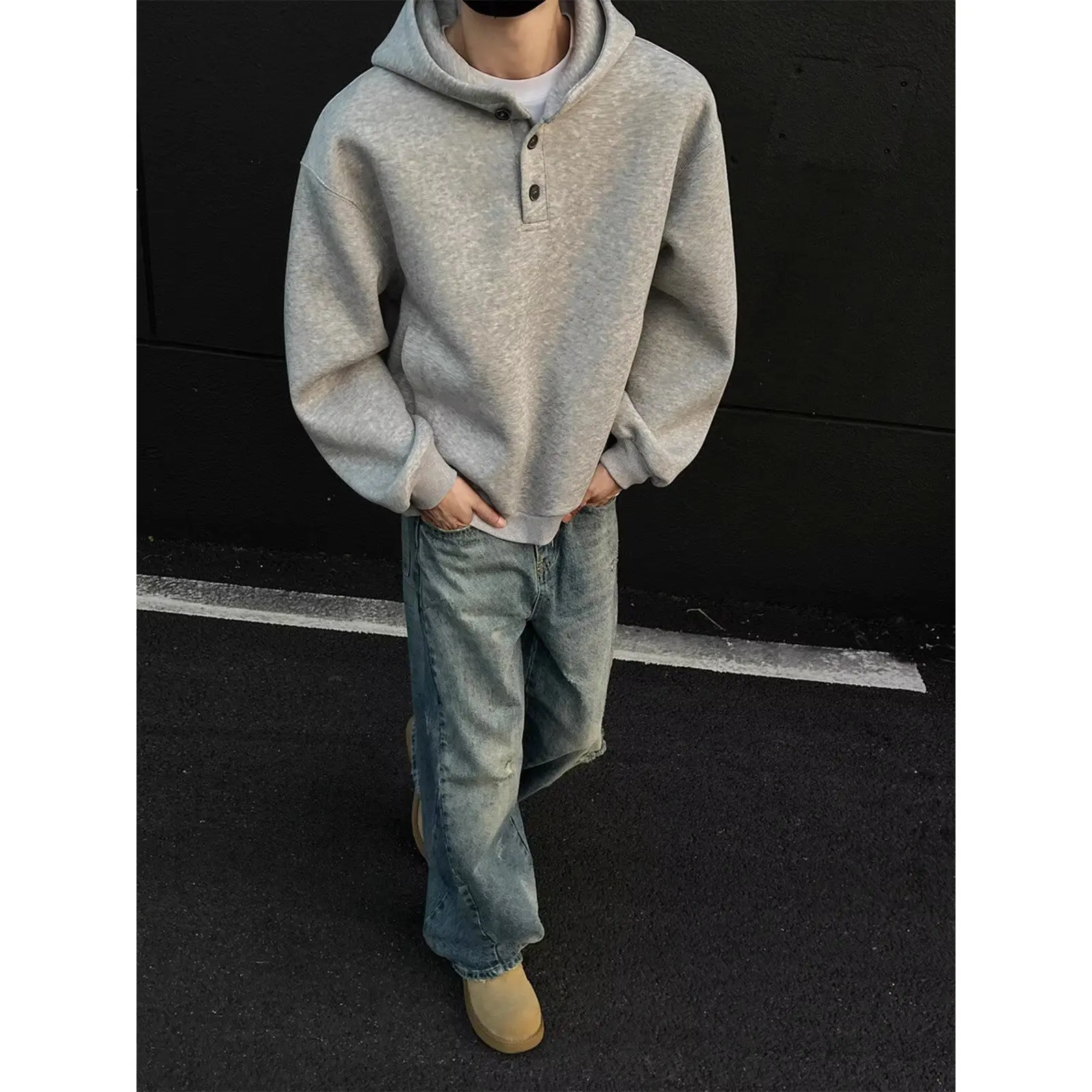 Men's Oversized Hoodie Sweatshirt Casual Comfortable Loose Fit Long Sleeve Polyester Fabric Anti-Wrinkle Deformation Proof