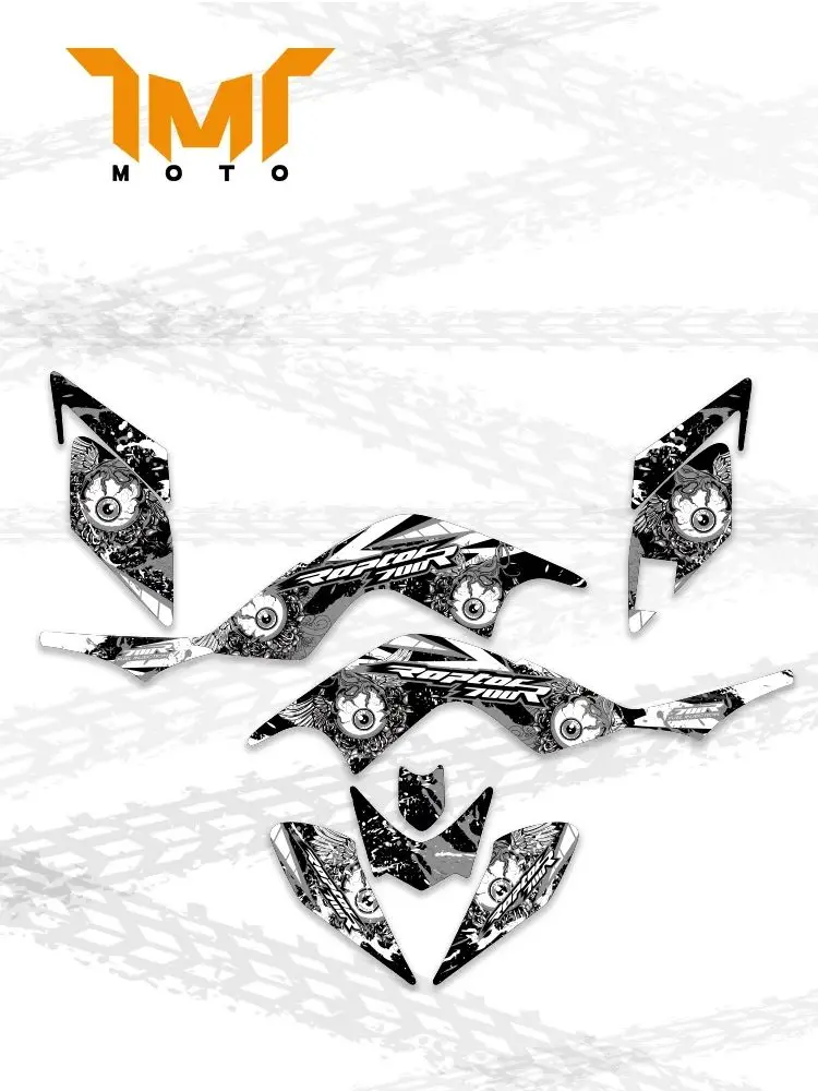 Pour Yamaha Raptor 700 YFM 700 2006-2012 2011 2010 2009 2008 ATV carénage graphique fond autocollants Kit personnaliser