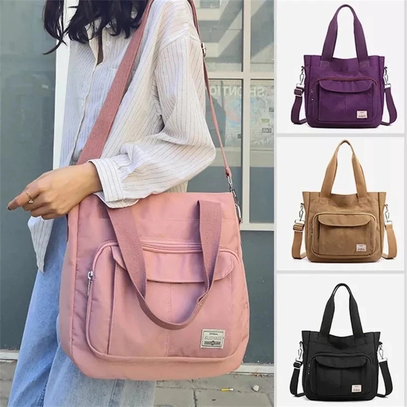 

Women Large Capacity Waterproof Nylon Bag Fashion Zipper Handbags Shoulder Messenger Bag Multifunctional Travel Bag For Girl