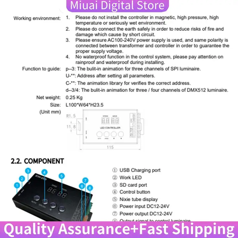 

SW201 DMX512 Address Code Writer M512/SM16512/ UCS512/GS8512 Etc Address Writer For DMX512 Code Writers-A74Z
