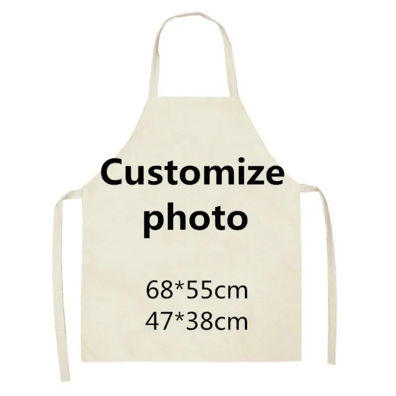 Custom Apron Leopard Print Sleeveless Apron Home Cooking Baking Kitchen Linen Apron Nail Salon Coffee Shop Cleaning Accessories