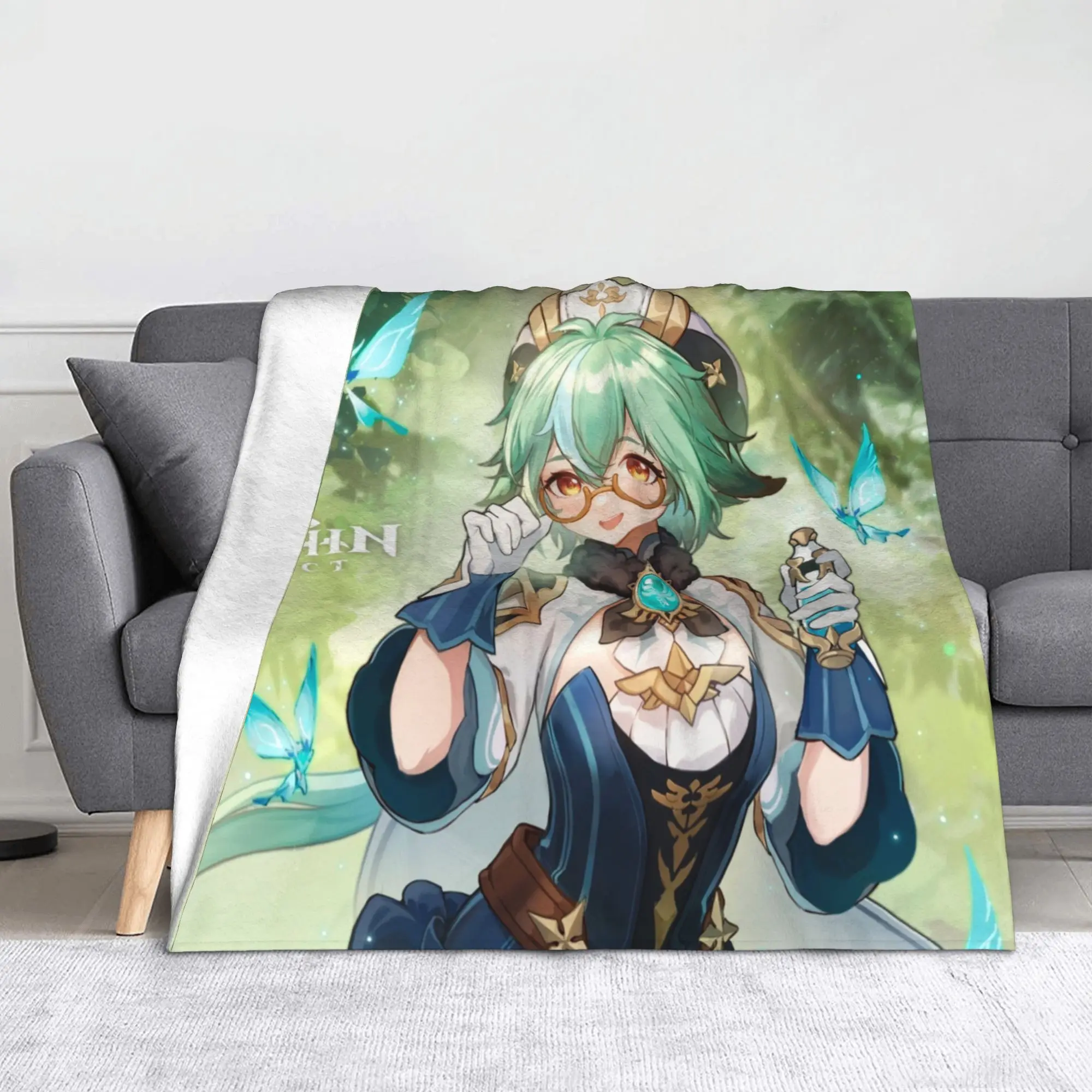 Genshins Impact Sucrose Official Birthday Blankets Fleece  Winter  Lightweight Thin Throw Blankets for Home Bedding Throws