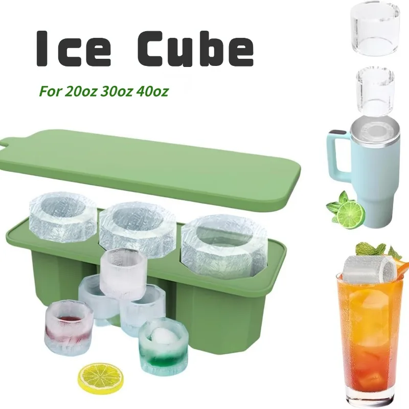 

Ice Cube Tray for Stanley Cup Tumbler Cup , Cylinder-Shaped Silicone Ice Mold with Lid , Stanley Cup Accessories