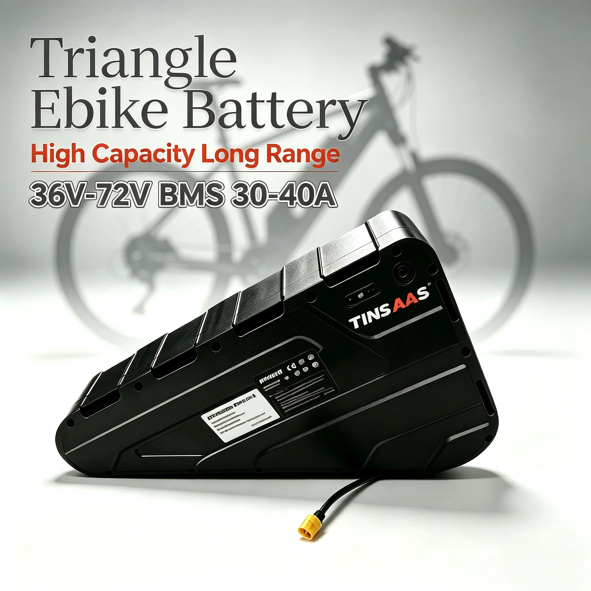 Triangle Ebike Battery Pack 36V 48V 52V 60V 72V Long-Distance Cycling Electric Bike Battery Cell Suitable For 250W-3000W Motors