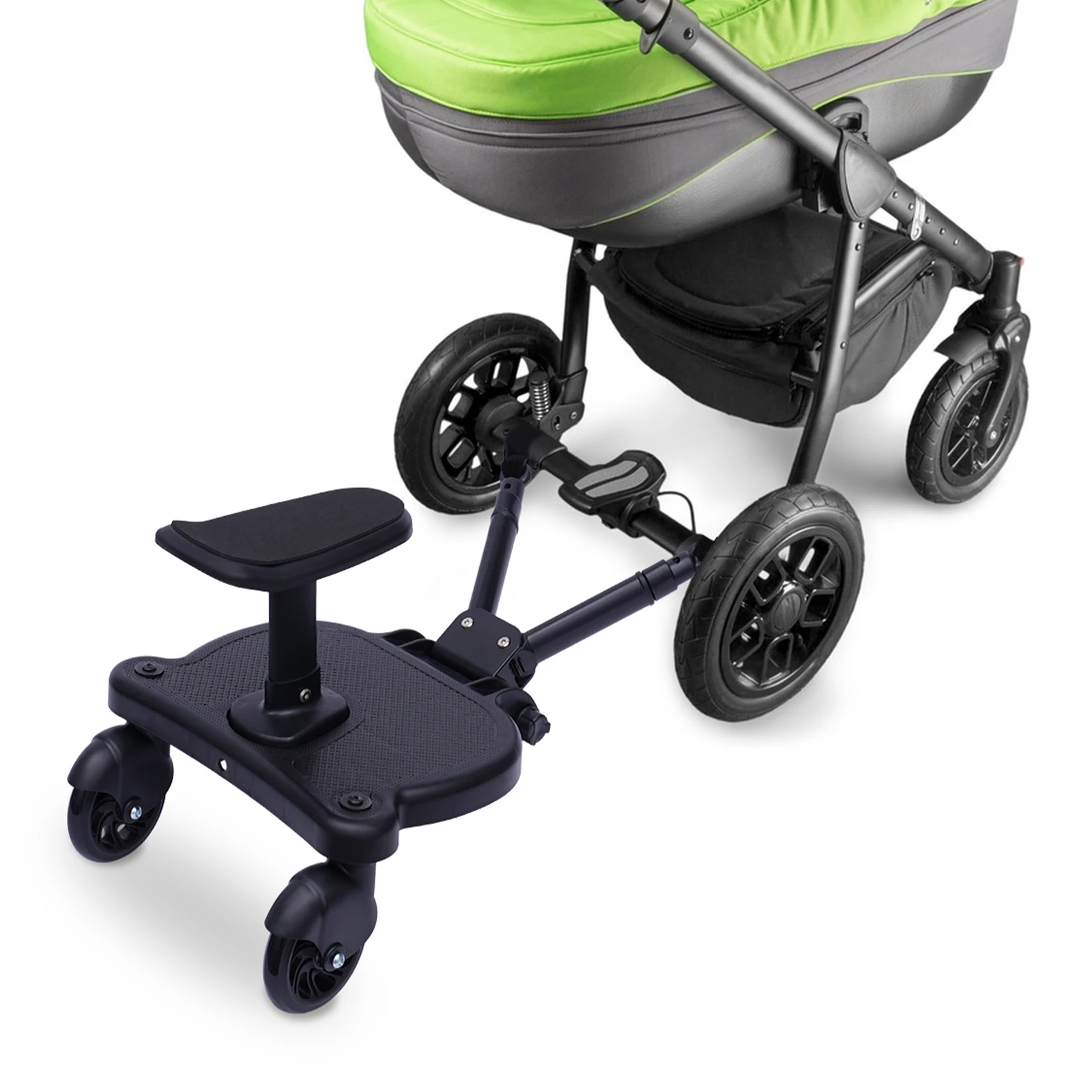 

Universal Standing Board, 360° Two Wheel Design, Stroller Accessories, with Stroller Seat, for All Strollers, up to 25kg