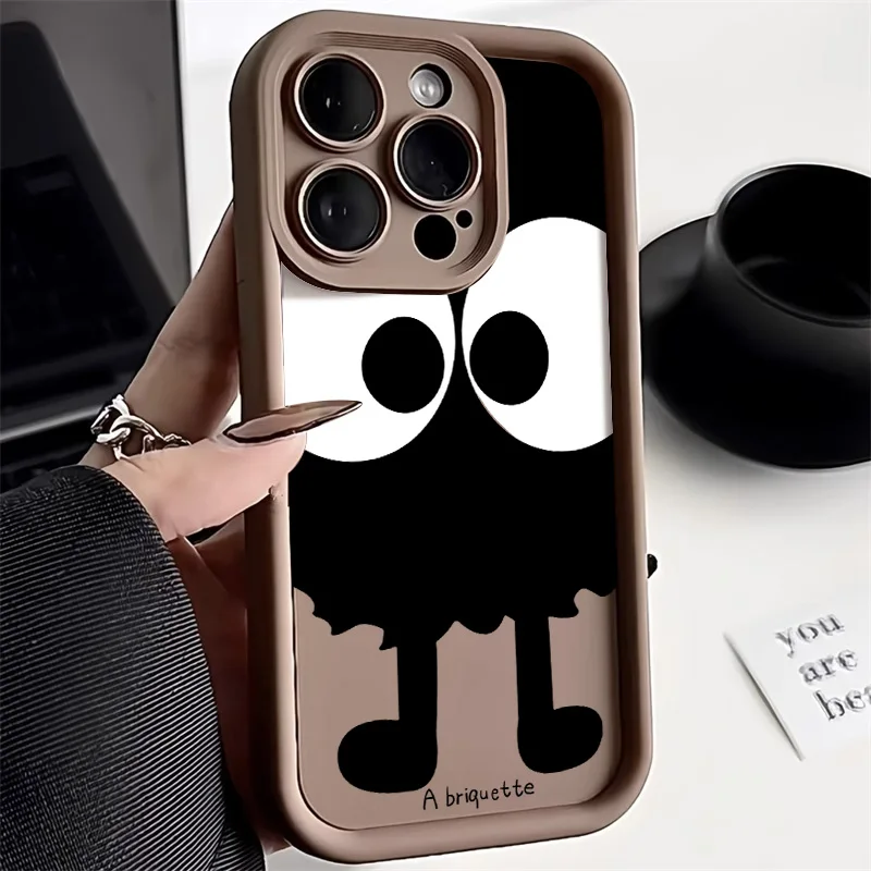 Black Briquettes Case For Xiaomi Poco X5 X3 F5 M4 Pro Redmi Note 12 11 10 9 8 K60 Pro 12 Turbo 10C 9A Mi 11 10T Lite 5G NE Cover