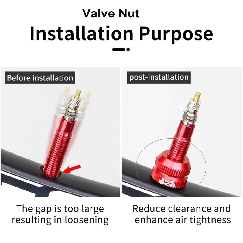 2-6 ensembles d'écrous de Valve de pneu de vélo avec jeu de bouchons de Valve pour vis de Protection de Tube de roue de vélo couvercle anti-poussière et accessoires de tige