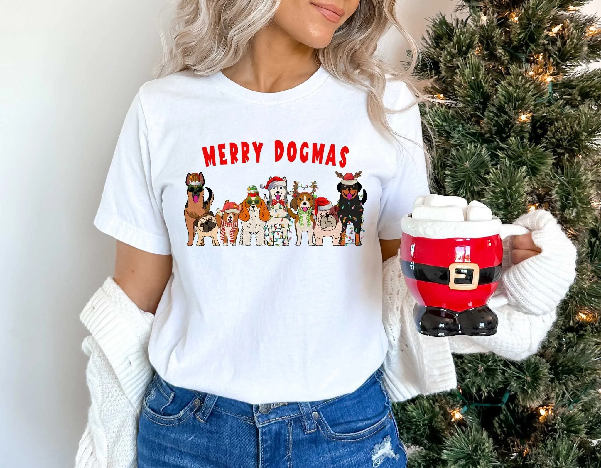 Merry Dogmas Christmas Funny Dog T Shirt Lover SweaT For Cute Kids