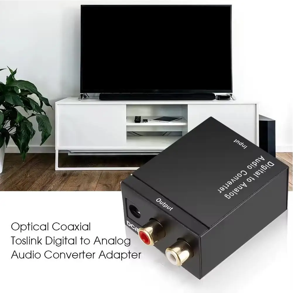 Digital to Analog Audio Converter Optical Fiber Coaxial DAC Audio R/L to SPDIF RCA Signal Analog Decoder S2O2