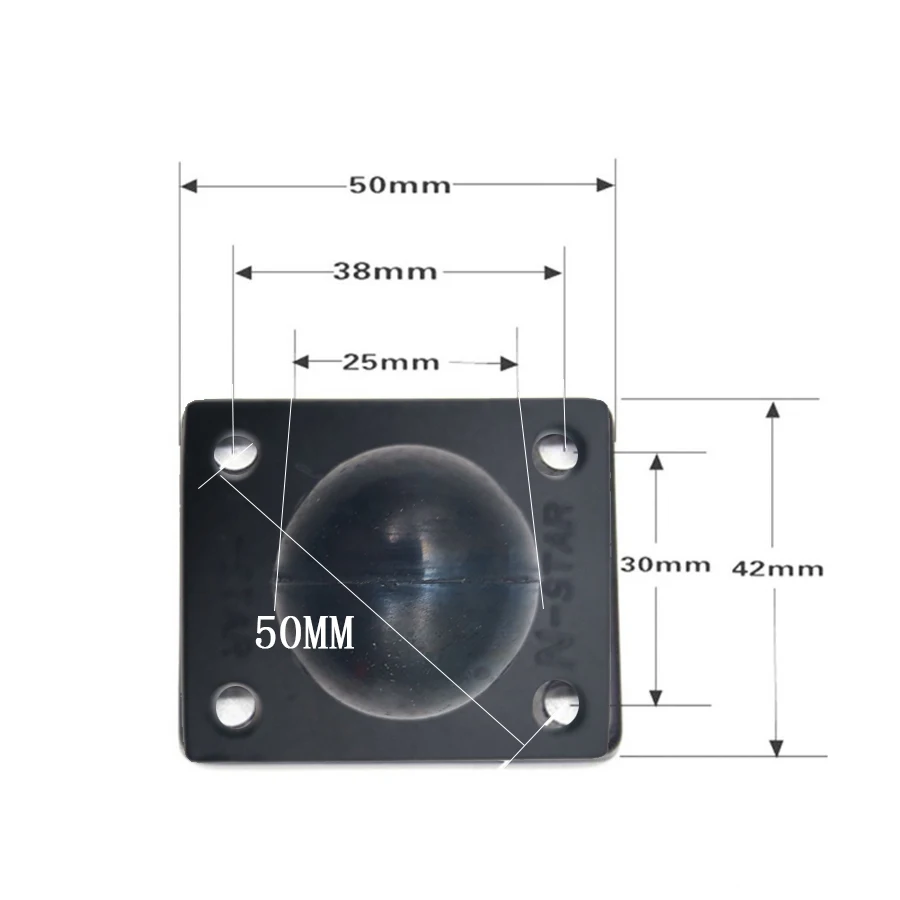 Universal Motorcycle 1 Inch Ball Mount to Square Mounting Base for Gorpo Camera