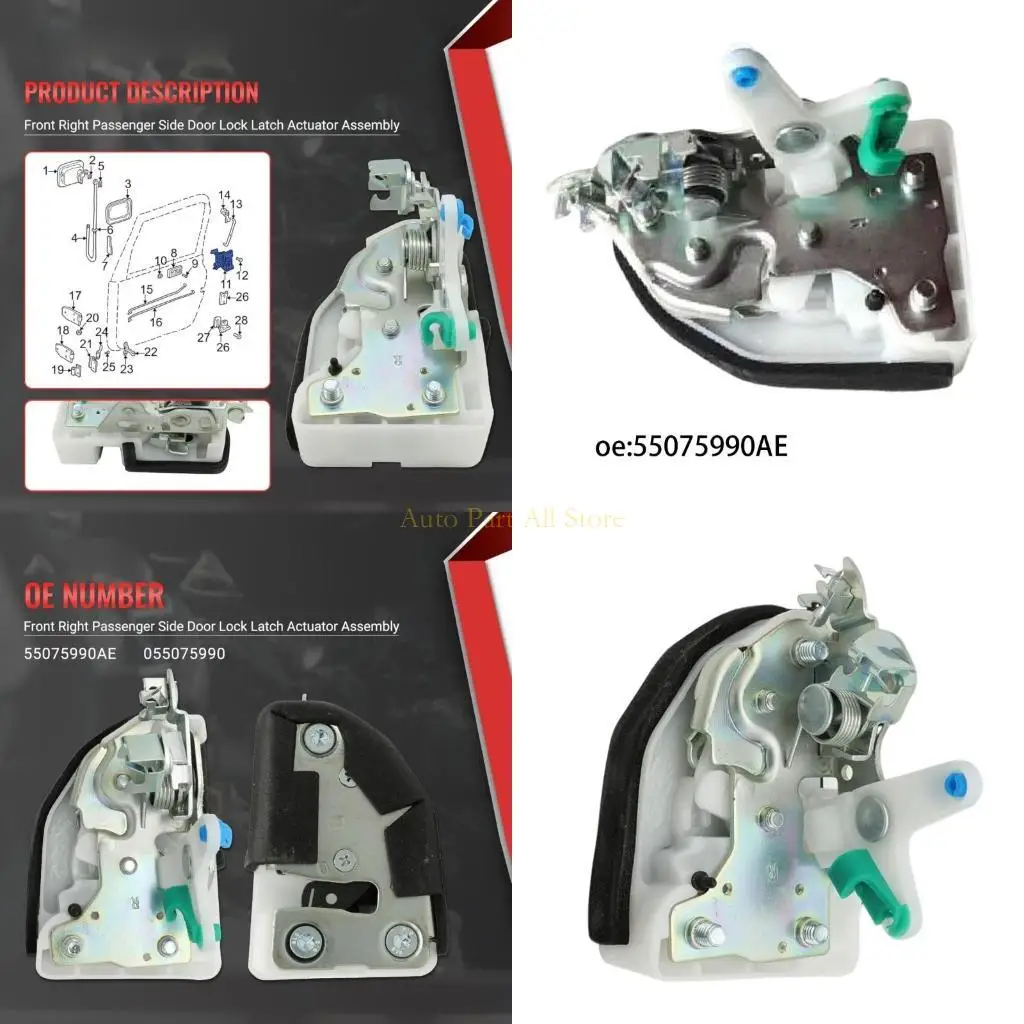 J0MA Vehicle Security Door Lock System Right Side Anti Theft Car Door Lock Replacement 55075990AE Suitable for Automotives