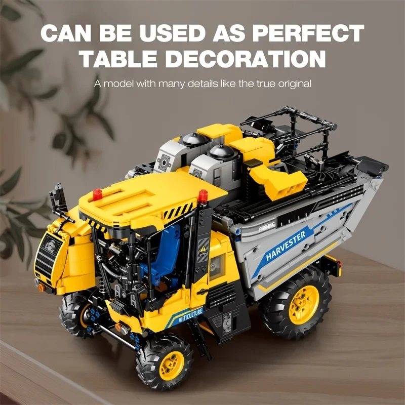 2206PCS Grape Harvester Building Blocks Remote Control Farm Engineering Vehicle RC Car Model Electronic Bricks Toys Kids Gifts