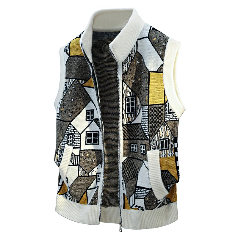 2026 Trendy Brand Sweater Autumn New Style Trendy Knitted Jacket Coat Versatile and Warm Cardigan Sleeveless