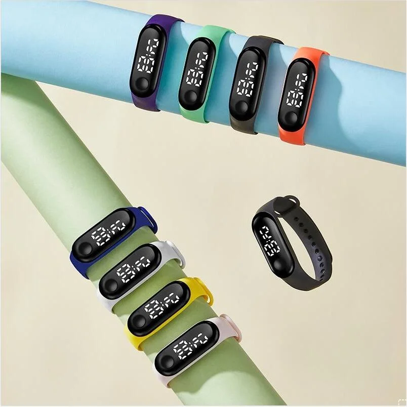 Relojes deportivos digitales LED para hombre, luz blanca, pantalla Digital electrónica, reloj de estilo Retro, relojes para hombres y niños, reloj deportivo electrónico