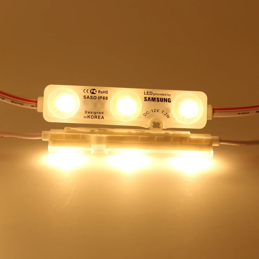 Imagem -03 - Módulo Leve Conduzido 5730 Smd Ip67 Impermeável Luzes Conduzidas 12v 1.5w Luz do Espelho Vermelho Azul Verde Branco 50 Pcs