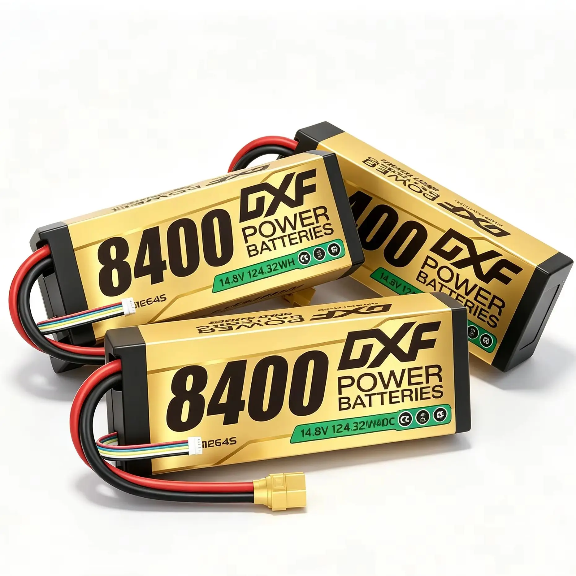 DXF 8400mAh 14,8V Graphen-Lipo 4S 140C Akku für Auto, LKW, Panzer, RC Buggy, Truggy, Rennsport und Hobby