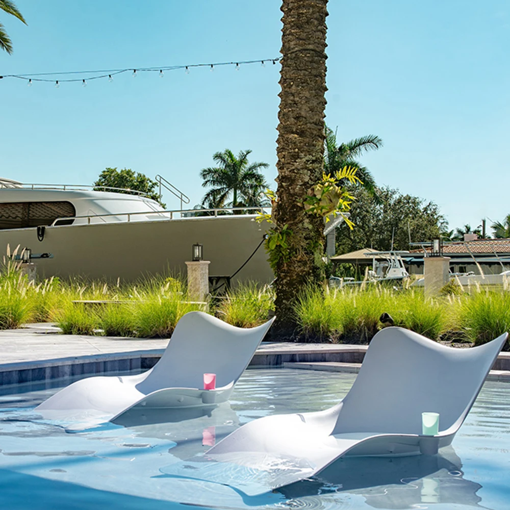 

Modern Leisure Outdoor Fiberglass s Shape Heated Swimming Pool Beach Chaise Lounge Chair Pool Sun Loungers