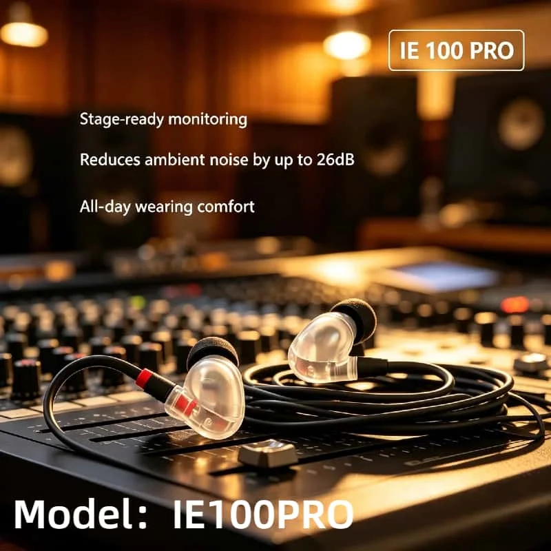 

Наушники Hi-Fi Monitor IE 100 PRO 2026 проводные внутриканальные с 10-мм широкополосным динамическим излучателем, пассивной шумоизоляцией, оригинальные Pro, хит продаж