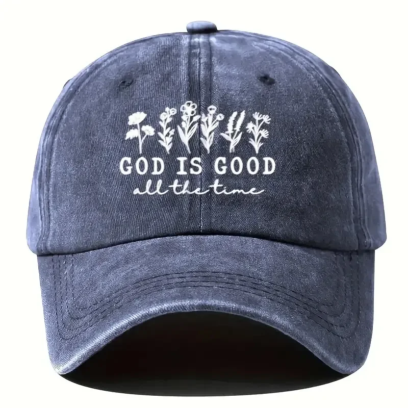 Custom Hat God Is Good Printed Breathable Quick-Dry Baseball Cap, a Solid Color Casual Easy Dad Hat, Adjustable Fit, Suitable fo
