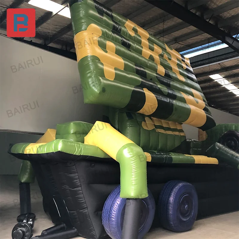 Vehículo de combate de camión tanque inflable militar gigante para ejercicios de entrenamiento militar, simulaciones tácticas