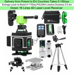 KaiTian Nivel Laser Level Tripod Self Leveling 360 Battery Tool Professional Green 4D Cross 16 Line Laser Level Outdoor Receiver