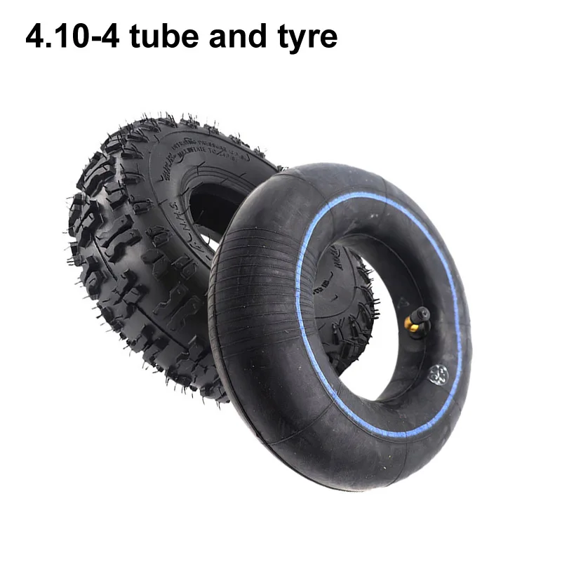 4.10-4 Pneumatic Tires outer tire 4.10/3.50-4 Inner Tube for ATV Quad Go Kart 47cc 49cc Chunky Fit All Models 4