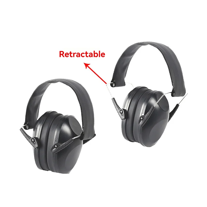 A52T 4X Noise-Canceling Earmuffs For Kids & Adults - Wireless, Adjustable Earmuffs For Workplace Hearing Protection Black