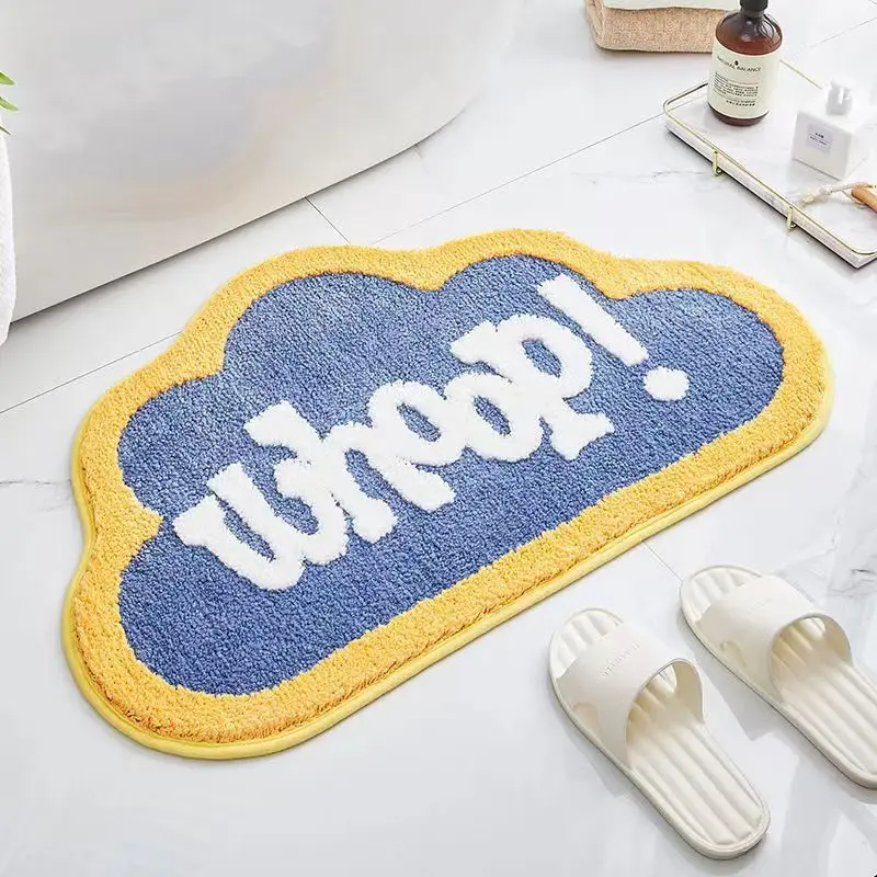 Small fresh fruit imitation cashmere toilet absorbent mat Bathroom toilet household carpet bedroom bedside foot mat