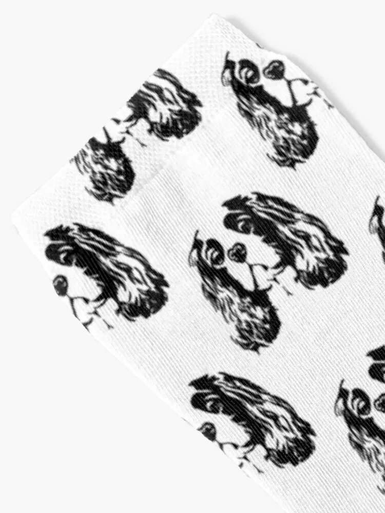 Cavalier King Charles Spaniel Minimalist Dog Socks New year's golf professional running Woman Socks Men's