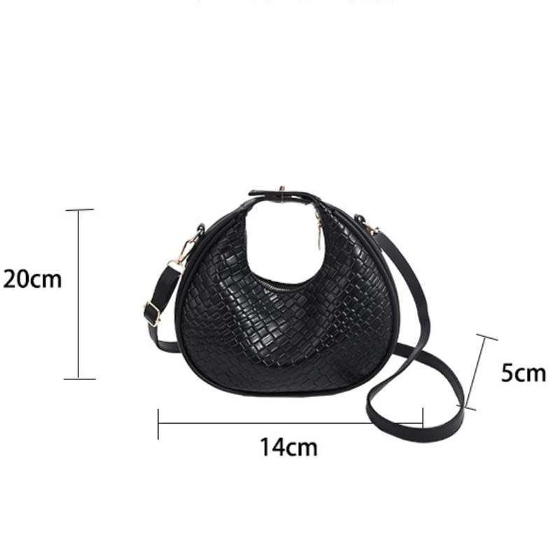 حقيبة يد عصرية وعصرية، حقائب كروس ذات نسخة كورية جديدة متعددة الاستخدامات بلون سادة، طراز نسائي جلدي بسيط #5