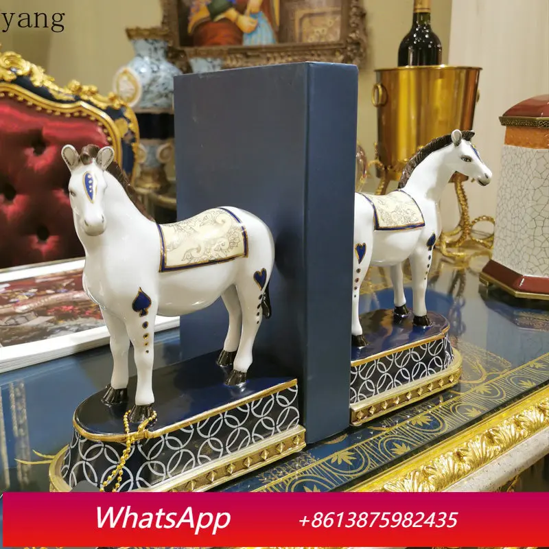 

CX ceramic inlaid copper pony shape storage supplies table top accessories