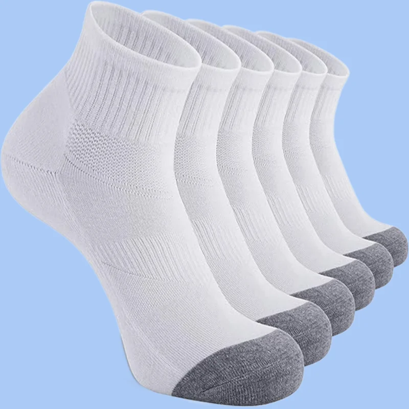 6/12 Pairs Elastic Cotton Socks Basketball Sports Socks Spring And Summer Black And White Men's High Quality Short Tube Socks