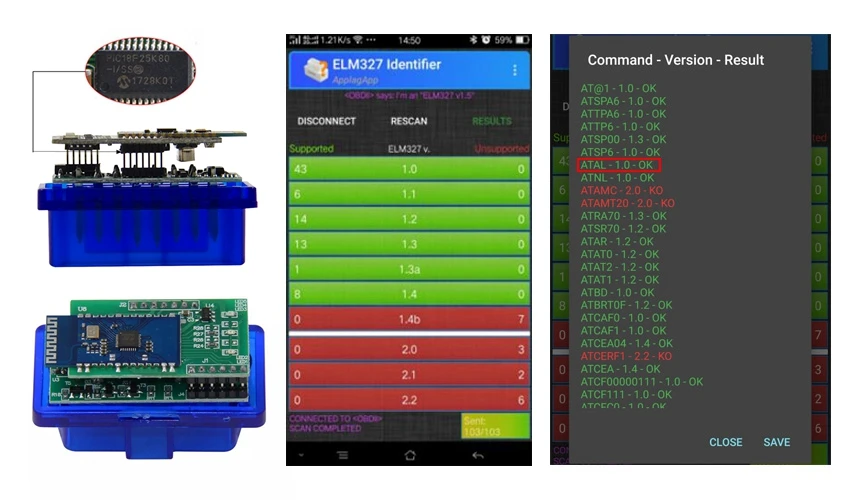 Double Board Firmware V1.5 PIC18F25K80 ELM327 BT V1.5 OBD2 Car Diagnostic Tool ELM 327 V1.5 Work On Android/Symbian BEST Quality