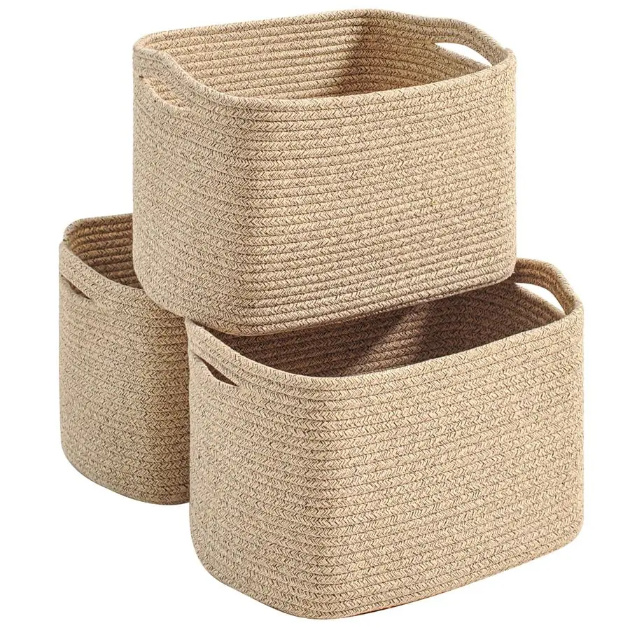 

Baskets for Organizing Shelves, Woven Cotton Rope Basket for Storage, Dog Toy Baskets Storage Kids, Cute Shelf Basket for Living