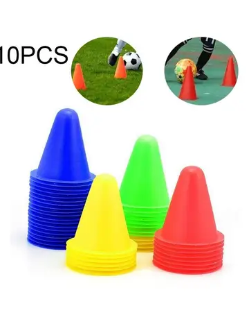 10Pcs/Set Skate Marker Training Road Cones Roller Football Soccer Rugby Training Soft Tower Skating Obstacle Roller Skate Pile
